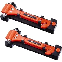2-Pack Amazon Basics Emergency Seat Belt Cutter & Window Hammer Tool